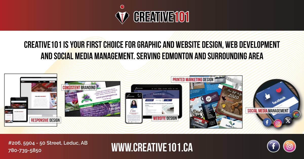 Creative101 - Web Design | Graphic Design | Social Media Marketing in Leduc
