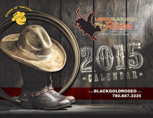 A well-worn cstetson covering a pair of cowboy boots is the enticing graphic chosen for the 2015 Leduc BGR calendar designed by Alberta-based INM