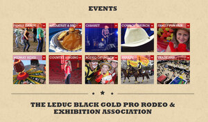 Important aspects of the Black Gold Rodeo are highlighted by this link section of the BGR homepage built by Leduc's Industrial NetMedia