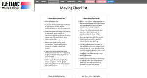 INM designed an area for Leduc Moving & Storage to have a checklist for their customers.